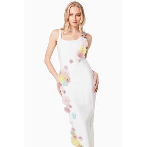 Elliatt Motif 3D Flower Midi Dress - Ivory bachelorette party size S NWOT$299
